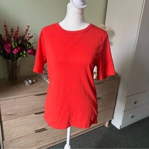 J. Crew Perfect Fit Bright Orange 100% Cotton Short-Sleeve Stretch T-Shirt Sz L